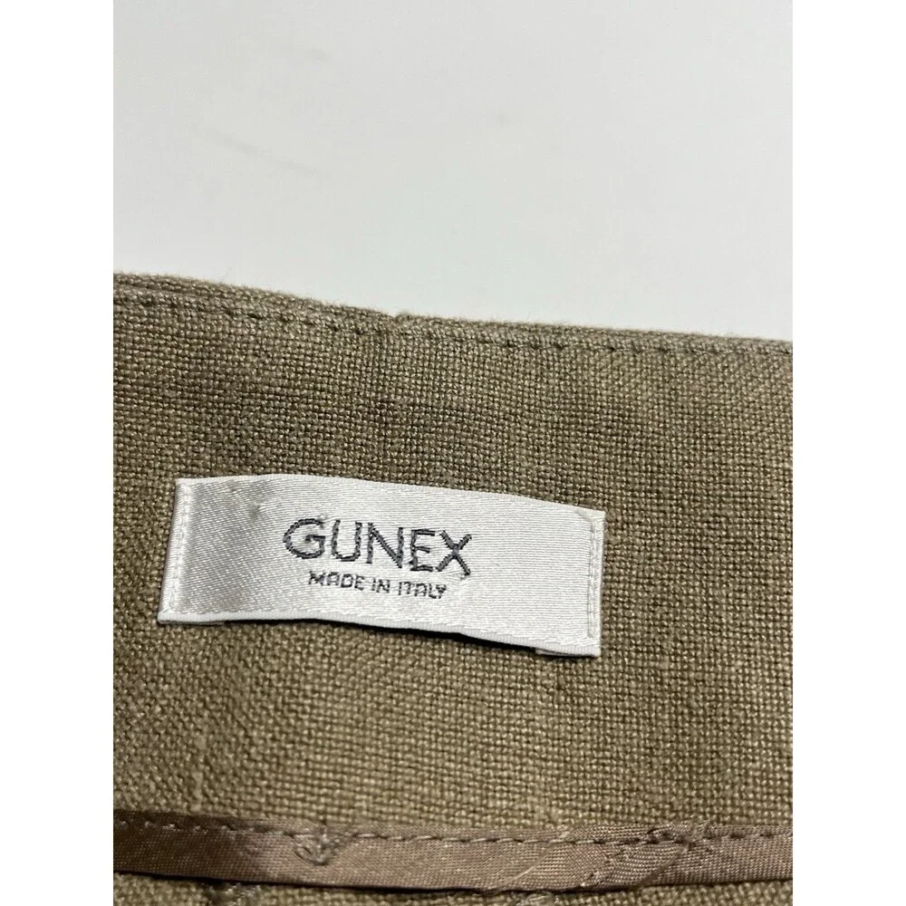 VINTAGE GUNEX Brown A-line Pencil Skirt Linen Women’s Sz 10 - Made In Italy